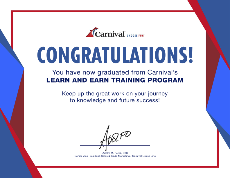 Carnival Learn & Earn Graduate
